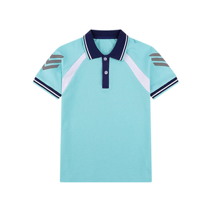 เสื้อโปโลโรงเรียนมัธยมสีฟ้าอ่อนสำหรับกีฬาโรงเรียน ขายส่ง เสื้อยูนิฟอร์มโรงเรียนแบบกำหนดเอง เสื้อยืดกอล์ฟ โพลีเอสเตอร์/คอตตอน - Product Image 1