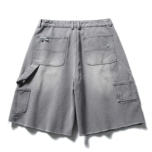 Premium Quality Men's High Waist Distressed Denim Shorts Cargo Style Ripped Cotton Casual Summer Woven Jeans with Pockets - Product Image 6
