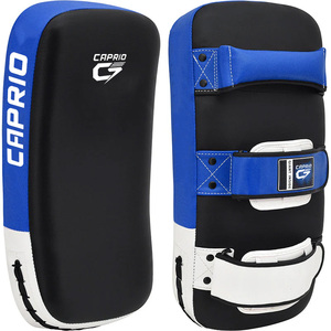 Caprio Custom Blue White Black PU Leather Muay Thai Kick Thai Boxing Pads Durable Protective MMA Martial Arts Training Equipment - Product Image 3