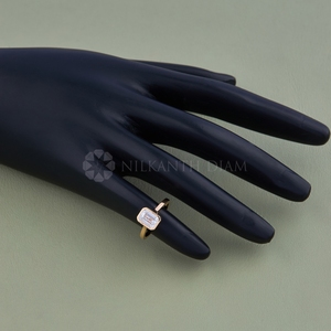 Anillo de Diamante Solitario de Diseño Moderno, Anillo de Diamante Creado en Laboratorio, Corte Esmeralda, Oro Amarillo, Joyería Fina de Diamantes para Mujer - Product Image 2