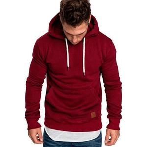 Sweat à capuche uni en molleton de coton biologique pour hommes avec logo personnalisé OEM de haute qualité avec dernier design 2022. - Product Image 3