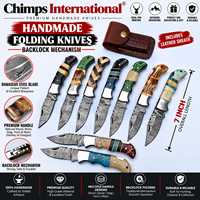Couteau pliant de chasse et de camping de qualité supérieure avec manche en os brûlé, vente en gros de couteaux tactiques de survie pour l'extérieur