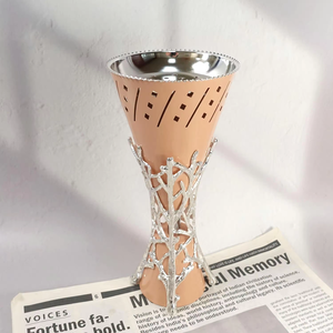 Stunning Tall Incense <b>Burner</b> Set Featuring Cutwork Tops And Intricate <b>Silver</b> Branch Stands In Two Chic Neutral Colors For Decor - Product Image 4