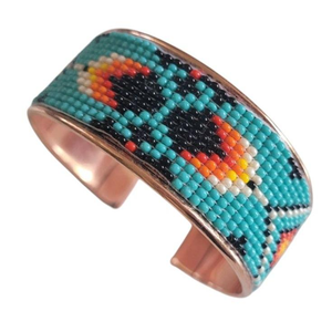 Vintage Butterfly Wedding Jewelry Beaded Embroidery Cuff Bracelet Design Custom Seed Beads Handmade Embroidery - Product Image 3