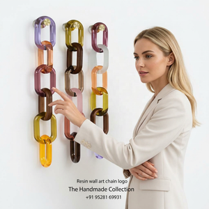 Escultura de Pared de Cadena de Resina, Hecha a Mano, Forma Irregular, Patrón de Espiral, Decoración de Moda para el Hogar, de la Colección Hecha a Mano - Product Image 1