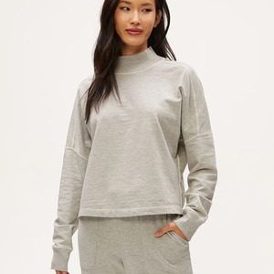 Women <b>Mock</b> <b>Neck</b> Full Sleeve <b>Top</b> Slim Fit Stretch Casual Wear Autumn Winter T-Shirt - Product Image 3