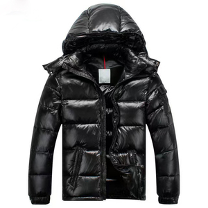 Men's <b>Red</b> <b>Hooded</b> Puffer <b>Jacket</b> Zipper Closure Waterproof Windproof Casual Winter Coat Standard Regular Fit Solid Color PU Coated - Product Image 4