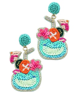 Pendientes de cuentas de semillas multicolores hechos a mano, nuevos pendientes de gota festivos de moda de último diseño con elección de color personalizada - Product Image 3