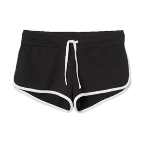 Shorts taille haute pour femmes en gros, couleur unie, tricotés, avec cordon de serrage, coupe décontractée, respirants, en coton et élasthanne - Product Image 6