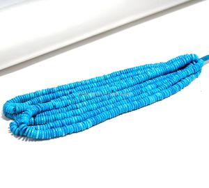Cuentas de Turquesa Azul AAA Heishi de 6mm y 7mm, Cuentas de Piedra Preciosa de Turquesa para Fabricación de Joyas, Hilos de 16 Pulgadas, Precio al por Mayor - Product Image 2