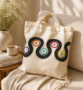 Premium Cotton Canvas <b>Tote</b> Bag with Vintage Floral Print, Reusable Shopping Bag with Long Handles for <b>Travel</b> & Shopping - Product Image 4