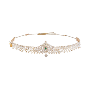18K Gold Plated Rhinestone Body Chain Belt for Saree Party Wear - Product Image 2