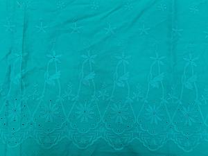 Tela bordada de algodón tejida de la mejor calidad en azul pavo real/Firozee, ligera y transpirable para vestidos de mujeres y niñas. - Product Image 3