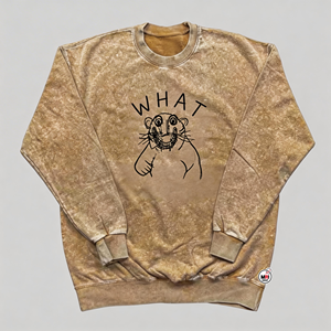 Sudadera con cuello redondo What Meme para hombre, corte regular, algodón French Terry, informal para exteriores, jersey de otoño con estampado frontal de diseño de dibujos animados - Product Image 1