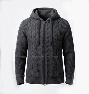 Sweat à capuche d'hiver en coton lourd tricoté haute densité, personnalisable en usine, impression numérique, style vintage délavé à l'acide, streetwear décontracté - Product Image 2