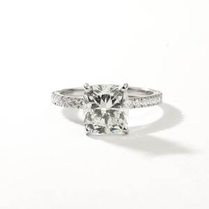 IGI Certified Asscher Cut Lab Grown Diamond Engagement <b>Ring</b> in 18K Solid Gold/Platinum Solitaire <b>Full</b> Eternity Lab Created <b>Ring</b> - Product Image 1