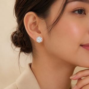 10K <b>Gold</b> Lab Grown Diamond Cluster <b>Stud</b> <b>Earrings</b> | IGI Certified Luxury Fine Jewelry | Elegant Anniversary Gift for Women Gift - Product Image 3