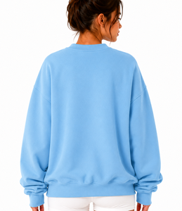 เสื้อสเวตเชิ้ตแขนยาวผ้าฟลีซสีฟ้าอ่อนทรงหลวม คอกลม สำหรับผู้หญิง ยี่ห้อ BAL LAS เหมาะสำหรับฤดูหนาว สวมใส่สบายๆ แบบลำลอง รับผลิตตามแบบ OEM - Product Image 2