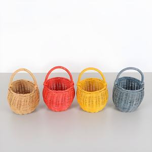 Petits paniers en rotin de qualité supérieure pour fleurs, panier en osier tissé vintage avec poignée - Product Image 5
