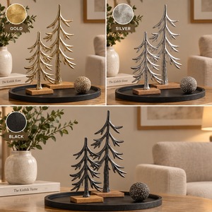 Gold Plated <b>Christmas</b> <b>Tree</b> Sculpture Set Modern Tabletop Decor Forest Theme Winter Decoration Multi-Piece Package - Product Image 4