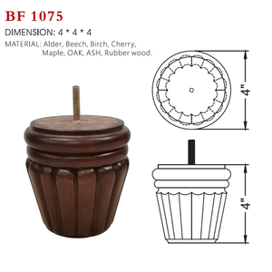 Pieds de meubles en bois massif robustes, forme de baril, pour canapé, chaise, table, salon, chambre, décoratifs, OEM Vietnam - Product Image 6