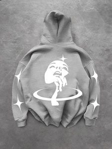 Sweat à capuche surdimensionné personnalisé imprimé automne/hiver 100% coton polaire respirant et à séchage rapide pour hommes et femmes - Product Image 2