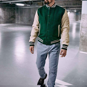 Chaqueta Varsity de Hombre, Chaqueta de Béisbol de Cuero y Lana, Estilo Personalizado OEM - Product Image 4