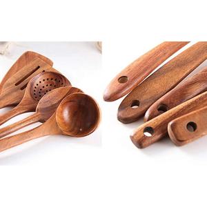 Juego de Cucharas de Cocina de Madera para Bodas, 4 Piezas, Superficie de Teca Lisa como un Espejo, Agarre Suave, Ecológico, Antiadherente, Apto para Lavavajillas y Microondas - Product Image 2