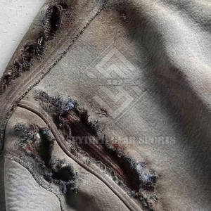 SPYTHER GEAR SPORTS Sweat à capuche ample à manches longues pour homme, en mélange de coton, style streetwear, effet vieilli - Haute qualité, respirant - Product Image 3