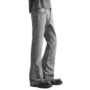 Pantalon cargo en jean décontracté pour homme, coupe droite, grande taille, coupe slim, délavage acide, à prix avantageux - Product Image 5