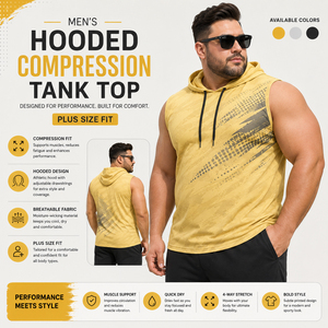 <b>Men</b> Custom Printed Hooded Tank Top Plus Size Fitness Wear Compression <b>Singlet</b> Quick Dry Yoga Top <b>Men</b> Customized Sportswear Vest - Product Image 1