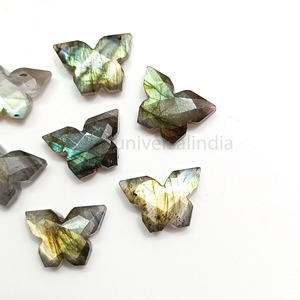 100 perles papillon en labradorite, breloques papillon en pierre précieuse facettée labradorite, perles papillon sculptées en labradorite - Product Image 5