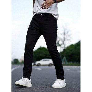 Jean en denim noir style rétro moderne coupe Mom droite taille haute coupe régulière pantalon tendance taille 26 40 bas ample - Product Image 6
