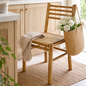 เก้าอี้รับประทานอาหารไม้ไผ่สำหรับใช้ภายในและภายนอกอาคาร เฟอร์นิเจอร์ไม้ไผ่ธรรมชาติ เป็นมิตรกับสิ่งแวดล้อม เก้าอี้ทำมือสำหรับร้านกาแฟ ร้านอาหาร โรงแรม - Product Image 1