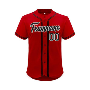 Maillot de baseball personnalisé pour hommes, femmes et jeunes, à boutons, t-shirt de sport, lettres et numéros cousus ou imprimés, grande taille - Product Image 1