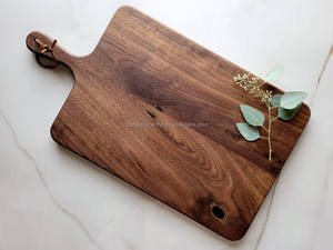 Planche à découper rectangulaire en bois de noyer massif de qualité supérieure, écologique, avec rainures pour les jus et emballage personnalisé - Product Image 4