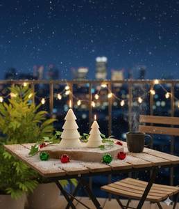 Bougie en cire de paraffine parfumée faite à la main, motif spirale, trio, pour Thanksgiving, Nouvel An, Noël, Ramadan, décoration festive pour la maison - Product Image 3