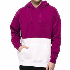 เสื้อฮู้ดผู้ชายสีม่วงขาว ทรงปกติ สวมใส่สบาย มีกระเป๋า ผ้าฝ้าย 100% เฟรนช์เทอร์รี่ - Product Image 5