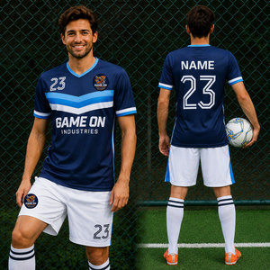 Maillots de football pas chers pour adultes en gros, maillots de football personnalisés à manches courtes pour hommes, ensembles de maillots de football respirants - Product Image 1