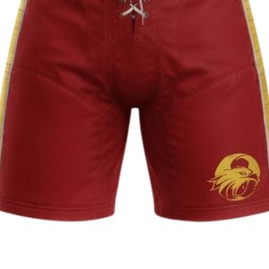 <b>Men</b> <b>Red</b> Sublimated Ice Hockey Training <b>Shorts</b> Polyester Sports <b>Shorts</b> Drawstring Side Stripe Team Wear Match Training Athletic - Product Image 5
