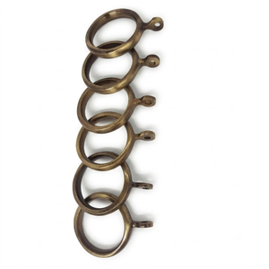 Wholesale Luxury Brushed Brass Shower <b>Curtain</b> Rings Rustproof C-Shaped Metal <b>Curtain</b> <b>Hooks</b> Premium Gold Bathroom Hardware Hanger - Product Image 2