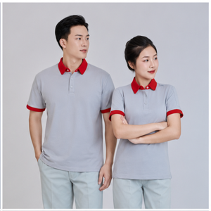 เสื้อเชิ้ต FMF เวียดนาม แคชชวลสำหรับผู้ชาย |   แขนสั้น |   ปกเสื้อสีเทาตัดกับสีแดง |   ผ้าถักโพลีเอสเตอร์/คอตตอน |   นุ่ม ทนทาน | - Product Image 6