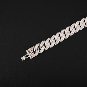 Pulsera de Eslabones Cubanos de 10 mm en Plata de Ley 925 con Diamantes Cultivados en Laboratorio VVS, Joyería Unisex de Lujo - Product Image 4