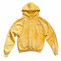 Maßgefertigter Schwergewichtiger Acid Wash Strass-Hoodie Distressed Streetwear Vintage Übergroßer Kapuzenpullover Herrenkleidung