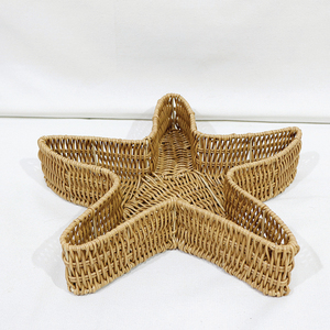 Bandeja de Servir de Ratán PE Ecológica Hecha a Mano con Diseño de Estrella de Mar, Color Sólido, Sin Acabado, para Uso Residencial - Product Image 6