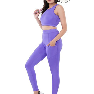 Ensemble de vêtements de sport pour femmes, soutien-gorge de yoga personnalisé, leggings, ensemble de deux pièces pour la remise en forme, l'entraînement en salle de sport - Product Image 5