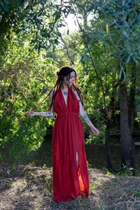 เดรสยาวผ้าฝ้ายทรงโบโฮเปิดหลัง ดีไซน์เก๋ไก๋ทันสมัยปี 2026 พร้อมผ่าด้านหน้า เหมาะสำหรับงานเทศกาลฤดูร้อนและวันพักผ่อนริมชายหาด - Product Image 2