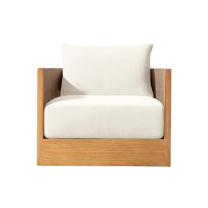 Sillón de Exterior de Lujo, Diseño de Respaldo de Cuerda Tejida de Teca Sólida, Cojín de Lujo, Muebles de Jardín para Todo Tipo de Clima - Product Image 5