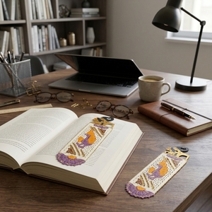 Marcapáginas de Cuero Genuino Hecho a Mano con Diseño de Pájaro Mítico Wayang, Perforado, para Escuela, Oficina y Papelería - Product Image 6
