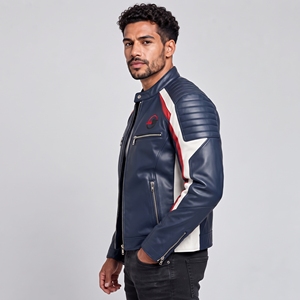 Nouvelle arrivée : veste en simili cuir pour moto, finition durable, coupe confortable, fermeture éclair, design résistant au vent, idéale pour la course. - Product Image 2